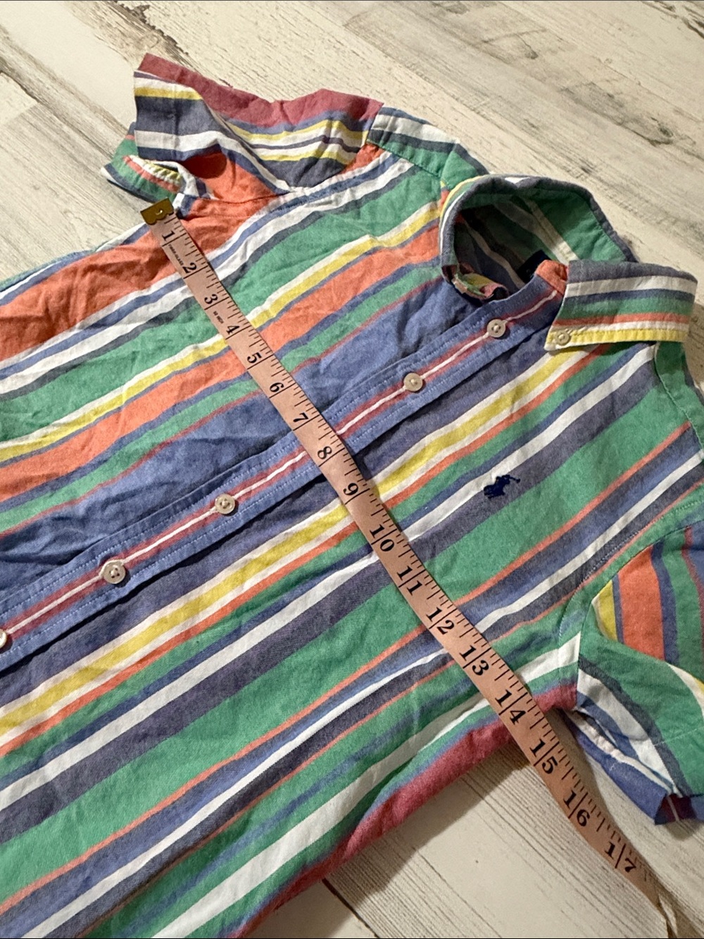 Polo by Ralph Lauren Multicolor Vertical Stripe Short-Sleeve Button-Down Shirt - Picture 6 of 7